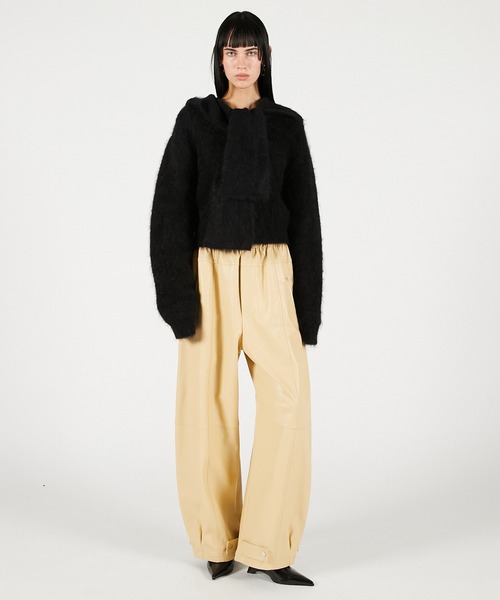 PRANK PROJECT（プランクプロジェクト）の「アルパカブレンド2WAYフーディ / Alpaca Blend 2-Way Hoodie（ニット/セーター・レディース・チャコールグレー/ブラック・FREE）」の3枚目の写真