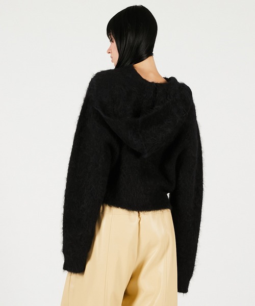 PRANK PROJECT（プランクプロジェクト）の「アルパカブレンド2WAYフーディ / Alpaca Blend 2-Way Hoodie（ニット/セーター・レディース・チャコールグレー/ブラック・FREE）」の22枚目の写真