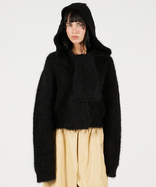 PRANK PROJECT（プランクプロジェクト）の「アルパカブレンド2WAYフーディ / Alpaca Blend 2-Way Hoodie（ニット/セーター・レディース・チャコールグレー/ブラック・FREE）」の6枚目の写真