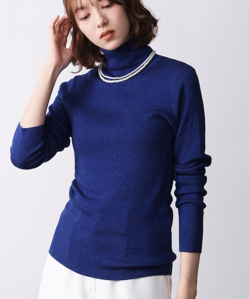 PICCIN(ピッチン)の「ラメタートルニット(ニット/セーター・レディース・オフホワイト/ホワイト系その他/ブラック/ブラウン系その他/ベージュ/ライトブルー/ローズ・M)」の7枚目の写真