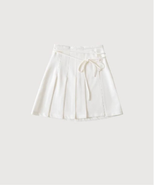 LA POMME petit(ラポミ・プチ)の「Pleats Side Slit Skirt(スカート・レディース・グレー/ブラック/ホワイト・SMALL/MEDIUM/LARGE)」の2枚目の写真