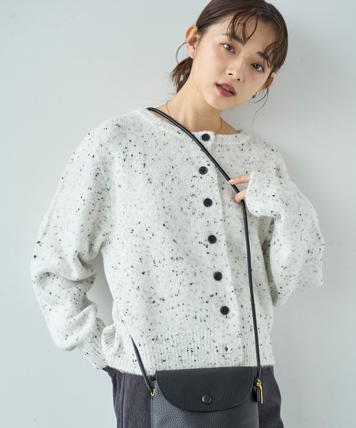 ネップニット ショートカーディガン【585129】（カーディガン/ボレロ