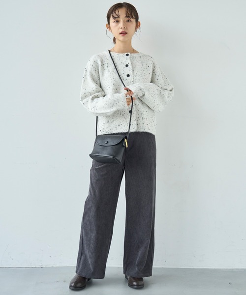 セール】ネップニット ショートカーディガン【585129】（カーディガン