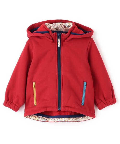 sense of wonder（センスオブワンダー）の「ボンディングジップパーカー（パーカー・キッズ・レッド/ネイビー・90cm/100cm/110cm/120cm/130cm）」の2枚目の写真