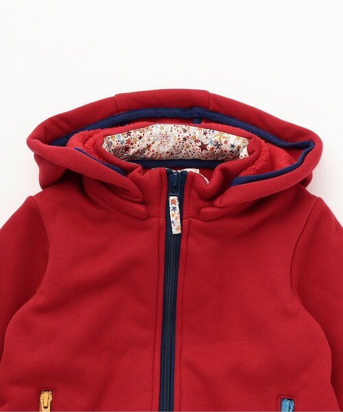sense of wonder（センスオブワンダー）の「ボンディングジップパーカー（パーカー・キッズ・レッド/ネイビー・90cm/100cm/110cm/120cm/130cm）」の4枚目の写真