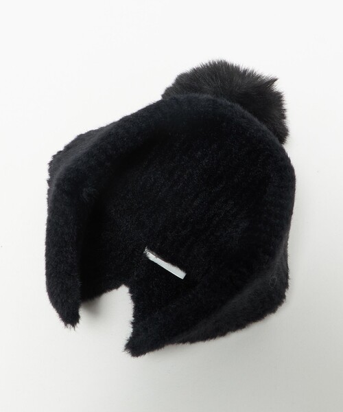 green label relaxing(グリーンレーベルリラクシング)の「ニットシャギー ポンポンキャップ / ニットキャップ(ニットキャップ/ビーニー・レディース・オフホワイト/ダークグレー/ブラック・FREE)」の14枚目の写真
