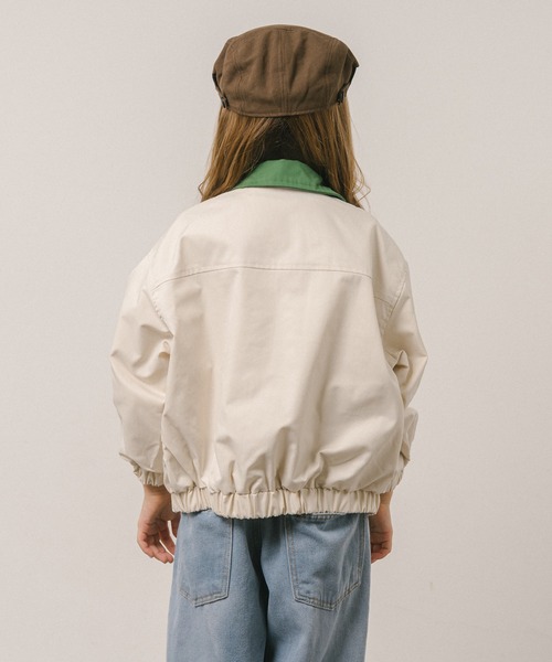 URBAN CHERRY（アーバンチェリー）の「配色カラージャケット（ブルゾン・キッズ・アイボリー/ブラウン・110cm/120cm/130cm/140cm）」の5枚目の写真