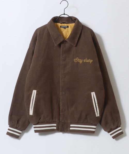 SITRY（シトリー）の「Corduroy Varsity Jacket/オーバーサイズ コーデュロイ スタジャン ブルゾン（スタジャン・メンズ・アイボリー/ブラック/ブラウン・M/L）」の4枚目の写真