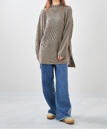 Bling Leads（ブリングリーズ）の「【RES】【Bling leads】畔編み　モックネックチュニック（チュニック）」