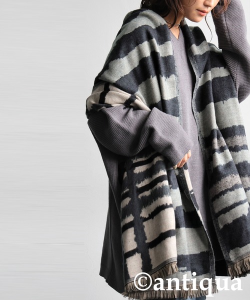 antiqua（アンティカ）の「フリンジストール（ストール/ショール・レディース・ブラック系その他/ベージュ系その他・FREE）」の17枚目の写真