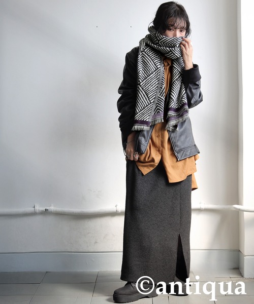 antiqua（アンティカ）の「フリンジストール（ストール/ショール・レディース・ブラック系その他/ベージュ系その他・FREE）」の13枚目の写真