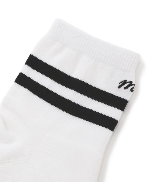 MASTER BUNNY EDITION（マスターバニーエディション）の「【MASTER BUNNY EDITION】ラインショートソックス (LADIES)（ソックス/靴下・レディース・ブラック/ホワイト・FREE）」の3枚目の写真