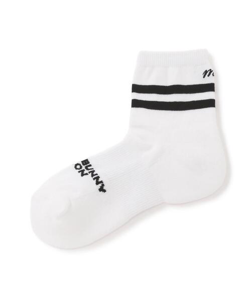 MASTER BUNNY EDITION（マスターバニーエディション）の「【MASTER BUNNY EDITION】ラインショートソックス (LADIES)（ソックス/靴下・レディース・ブラック/ホワイト・FREE）」の2枚目の写真