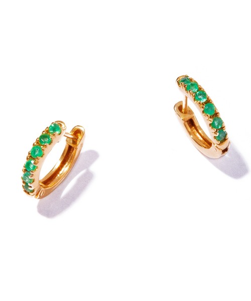 les bonbon(ルボンボン)の「【les bon bon】embrace emerald pierce pair/エンブレイス エメラルド ピアス BOB798(ピアス(両耳用)・レディース・ゴールド・FREE)」の1枚目の写真