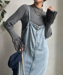 【WEB限定】フリンジカフスリブニット