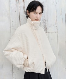 【tageechita】バルーンシルエットリボン付きショートキルティングジャケット