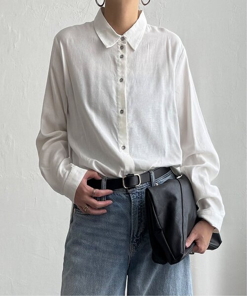 LBC（エルビーシー）の「綿レーヨンメタルボタンシャツ（シャツ/ブラウス・レディース・ホワイト/チャコール/ミント・L/M）」の17枚目の写真