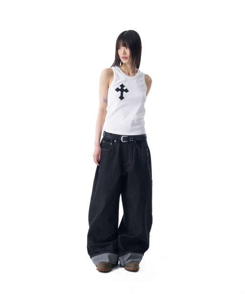 AAKAM(アーカム)の「AKM CROS2 ノースリーブ(ホワイト)(Tシャツ/カットソー・レディース・その他・1/2)」の7枚目の写真