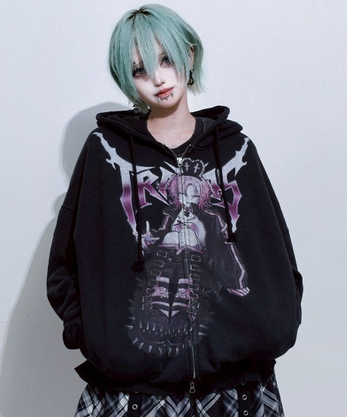 TRAVAS TOKYO/トラバス トーキョー』イラストプリント加工ジップ