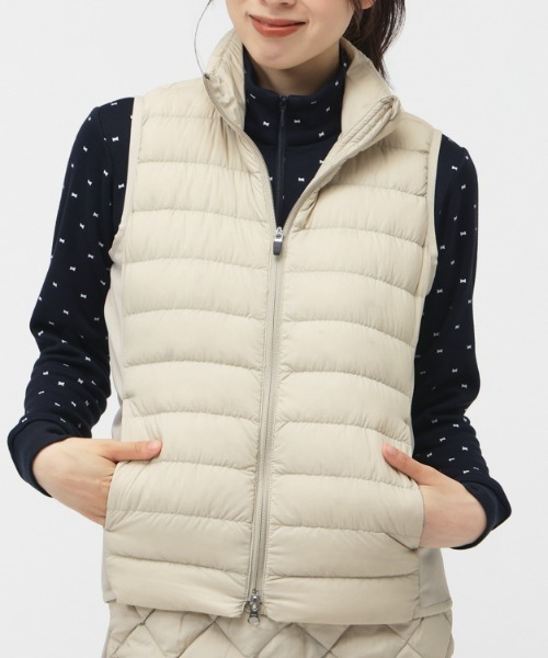 TIGORA(ティゴラ)の「ティゴラ TIGORA ダウンベスト(ダウンベスト・レディース・ライトベージュ/ネイビー・M/L/XL/2XL)」の2枚目の写真