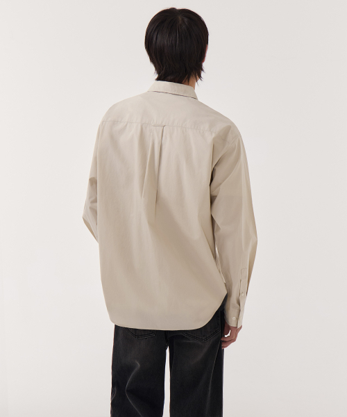 MUSINSA STANDARD（ムシンサスタンダード）の「リラックスドソフトポプリンオフィサーシャツ[ライトベージュ]（シャツ/ブラウス・メンズ・その他・XX-LARGE/SMALL/MEDIUM/LARGE/X-LARGE）」の3枚目の写真