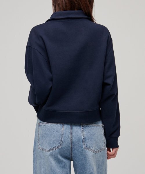 MUSINSA STANDARD WOMAN（ムシンサスタンダードウーマン）の「レディースハーフジップアップスウェットシャツ[ネイビー]（スウェット・レディース・その他・SMALL/MEDIUM/LARGE/X-SMALL）」の3枚目の写真