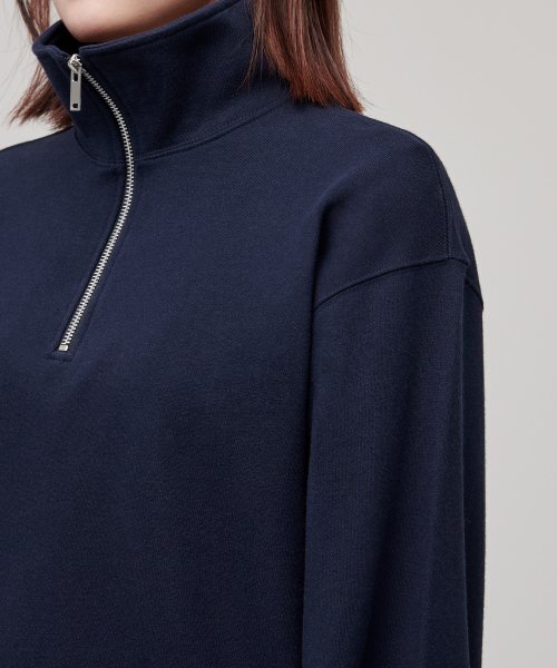 MUSINSA STANDARD WOMAN（ムシンサスタンダードウーマン）の「レディースハーフジップアップスウェットシャツ[ネイビー]（スウェット・レディース・その他・SMALL/MEDIUM/LARGE/X-SMALL）」の7枚目の写真