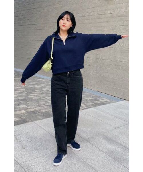 MUSINSA STANDARD WOMAN（ムシンサスタンダードウーマン）の「レディースハーフジップアップスウェットシャツ[ネイビー]（スウェット・レディース・その他・SMALL/MEDIUM/LARGE/X-SMALL）」の9枚目の写真