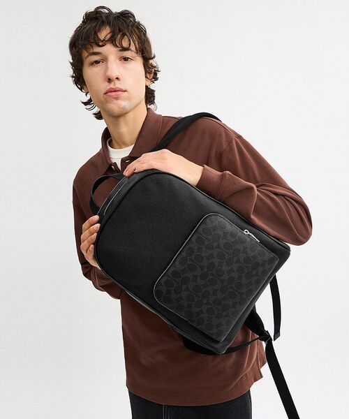 COACH（コーチ）の「ウェイド バックパック・シグネチャー キャンバス（バックパック/リュック・メンズ・ブラック系その他・ONE）」の6枚目の写真