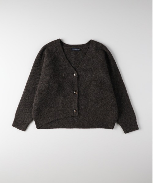 Right-on（ライトオン）の「【HONEYSUCKLE ROSE】メランジニットカーディガン (Vネック/リラックスシルエット/厚手/軽量/フェミニン/レイヤード/秋冬春対応)（カーディガン/ボレロ・レディース・ブラウン/イエロー/キナリ・M/L）」の3枚目の写真