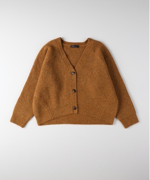 Right-on（ライトオン）の「【HONEYSUCKLE ROSE】メランジニットカーディガン (Vネック/リラックスシルエット/厚手/軽量/フェミニン/レイヤード/秋冬春対応)（カーディガン/ボレロ・レディース・ブラウン/イエロー/キナリ・M/L）」の10枚目の写真