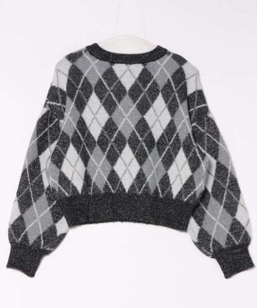 GORGE(ゴージ)の「《アーガイル×ラメMIX》レディース シャギーニット ラメ入り ニットトップス ふんわり 短丈 秋冬(ニット/セーター・レディース・アイボリー/ブラック/ブラウン・F)」の13枚目の写真