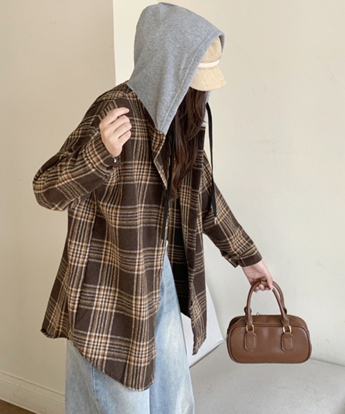 ONEP STAR(ワンピスター)の「フード付きチェック柄シャツ(シャツ/ブラウス・レディース・A/H/J/C/D/E/F/B/G/I・FREE)」の18枚目の写真