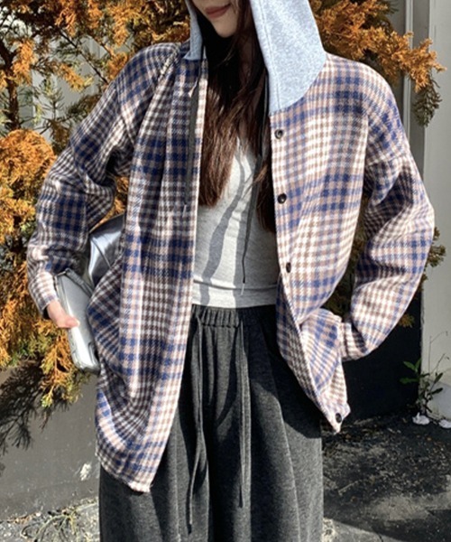 ONEP STAR(ワンピスター)の「フード付きチェック柄シャツ(シャツ/ブラウス・レディース・A/H/J/C/D/E/F/B/G/I・FREE)」の20枚目の写真