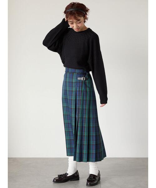 Lugnoncure（ルノンキュール）の「求心柄編みクルーネックニット（ニット/セーター・レディース・ピンク/グリーン/ブラック/オフホワイト/チャコールグレー・F）」の15枚目の写真