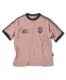 TRAVEL（トラベル）の「ベルベットラインテープリンガー半袖Tシャツピンク（Tシャツ/カットソー）」