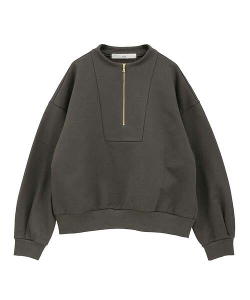 Tiara（ティアラ）の「ZIPプルオーバー（Tシャツ/カットソー・レディース・モカ/オフホワイト/チャコールグレー・FREE）」の2枚目の写真