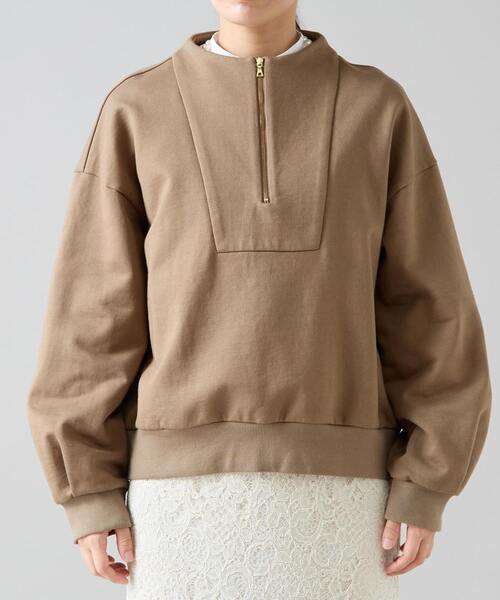 Tiara（ティアラ）の「ZIPプルオーバー（Tシャツ/カットソー・レディース・モカ/オフホワイト/チャコールグレー・FREE）」の11枚目の写真