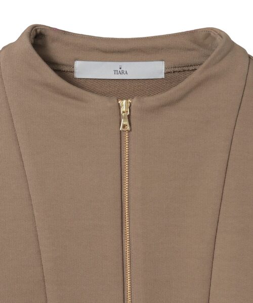 Tiara（ティアラ）の「ZIPプルオーバー（Tシャツ/カットソー・レディース・モカ/オフホワイト/チャコールグレー・FREE）」の18枚目の写真