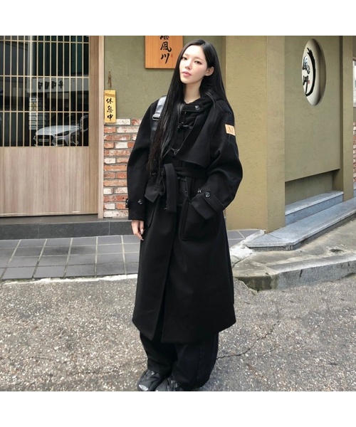 MUSINSA DEHEVE Pコート ダッフルコート　ブラック MUSINSA｜ムシンサのダッフルコート（ブラック/黒色系）通販 - ZOZOTOWN