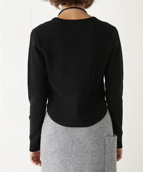 SLY（スライ）の「BI RIB HG TOPS（ニット/セーター・レディース・カーキ/ブラック/オフホワイト・2/1）」の10枚目の写真