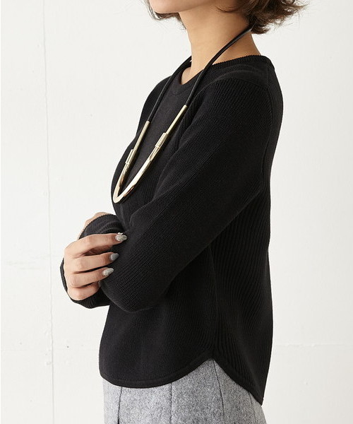 SLY（スライ）の「BI RIB HG TOPS（ニット/セーター・レディース・カーキ/ブラック/オフホワイト・2/1）」の11枚目の写真