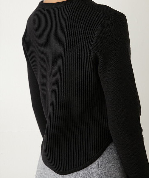 SLY（スライ）の「BI RIB HG TOPS（ニット/セーター・レディース・カーキ/ブラック/オフホワイト・2/1）」の4枚目の写真