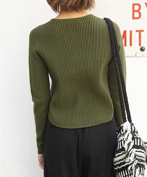 SLY（スライ）の「BI RIB HG TOPS（ニット/セーター・レディース・カーキ/ブラック/オフホワイト・2/1）」の5枚目の写真