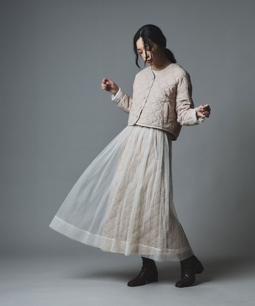 W:Huku（フーク）の「オニオン キルト コンパクト カーディガン ジャケット / Onion Quilt Compact Cardigan（ブルゾン・レディース・ブラック/ライトベージュ/カーキ・M/L）」の17枚目の写真