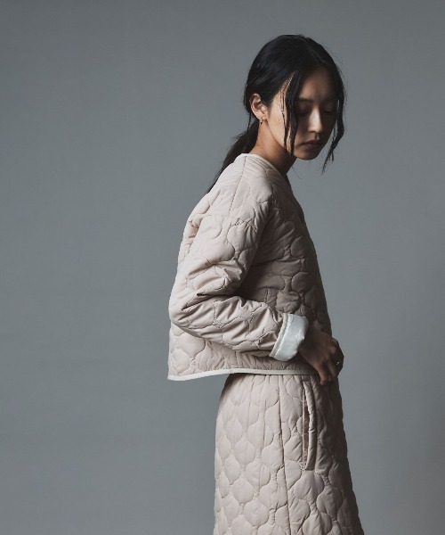W:Huku（フーク）の「オニオン キルト コンパクト カーディガン ジャケット / Onion Quilt Compact Cardigan（ブルゾン・レディース・ブラック/ライトベージュ/カーキ・M/L）」の22枚目の写真