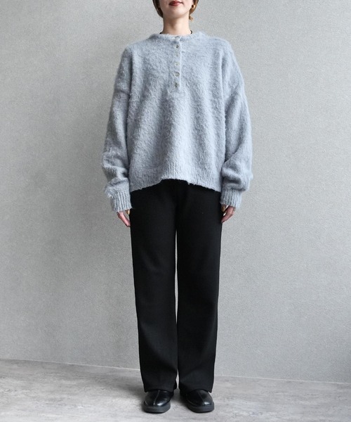 reca（レカ）の「ウールタッチヘンリープルオーバーニット（ニット/セーター・レディース・グレー/ブラック/ピンク・FREE）」の4枚目の写真