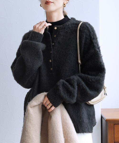 reca（レカ）の「ウールタッチヘンリープルオーバーニット（ニット/セーター・レディース・グレー/ブラック/ピンク・FREE）」の22枚目の写真