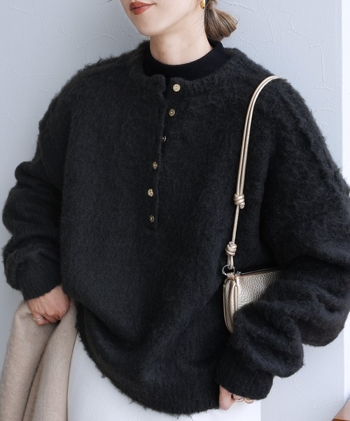 reca（レカ）の「ウールタッチヘンリープルオーバーニット（ニット/セーター・レディース・グレー/ブラック/ピンク・FREE）」の20枚目の写真