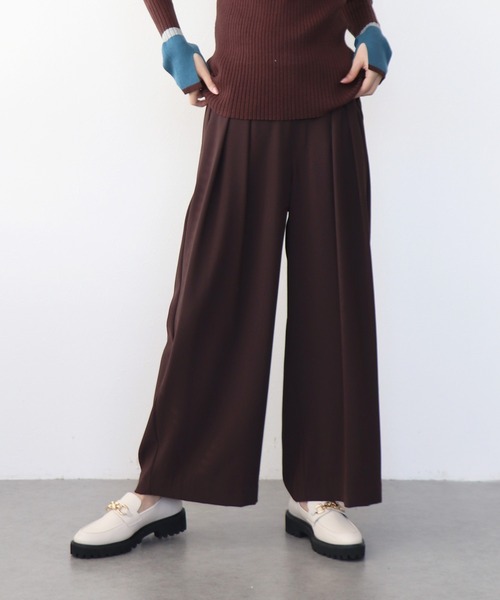 Jines（ジネス）の「2タックワイドパンツ（その他パンツ・レディース・ブラウン/ブラック/グレー/ベージュ/ピンク/ホワイト/ネイビー・38）」の5枚目の写真